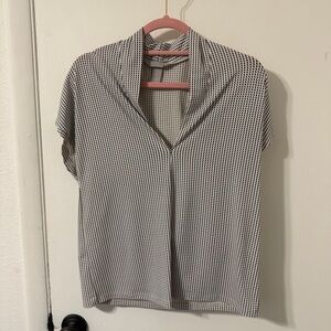 H&M Black and White Patterned Blouse Size Medium